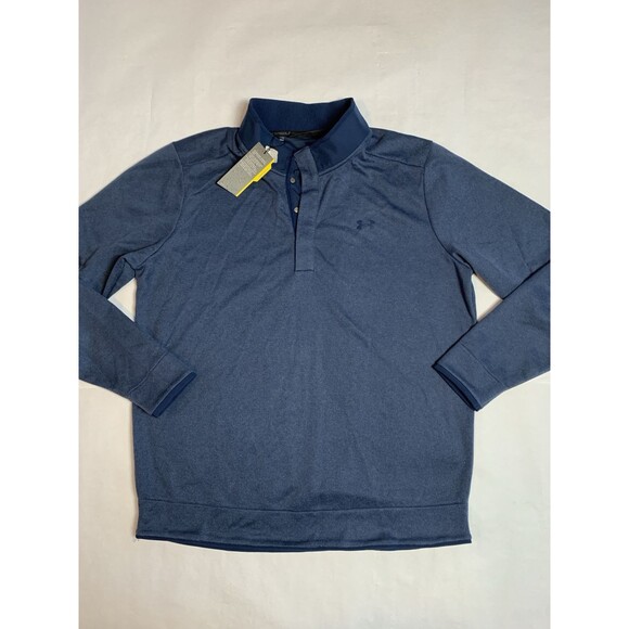 Under Armour Golf 1/4 Snap Henley XXL Blue Loose Coldgear Storm Pullover - Picture 1 of 10